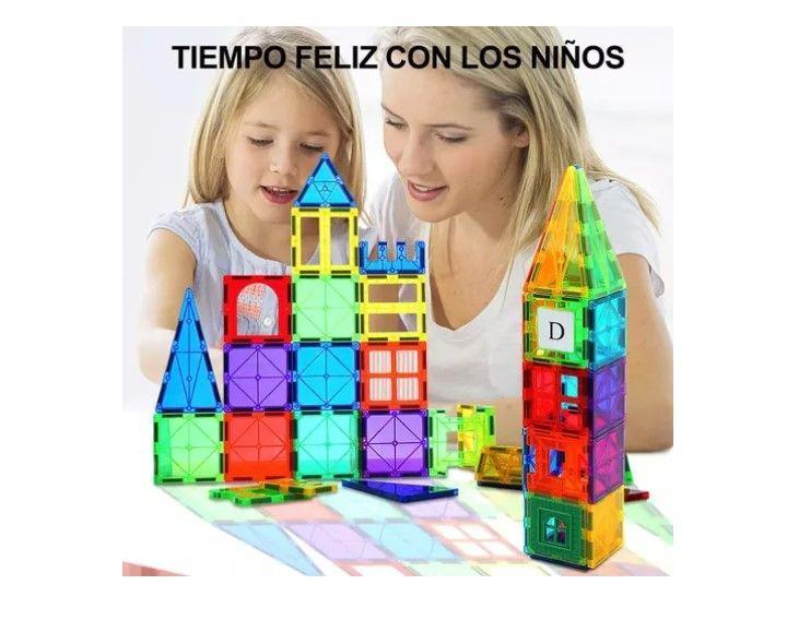 Juego De Bloques De Construcción Magnéticos 3d 100 Piezas-4