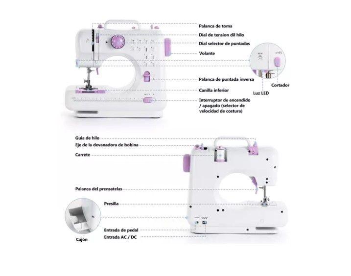 Maquina De Coser Eléctrica 12 Tipos Costura Con Pedal-6