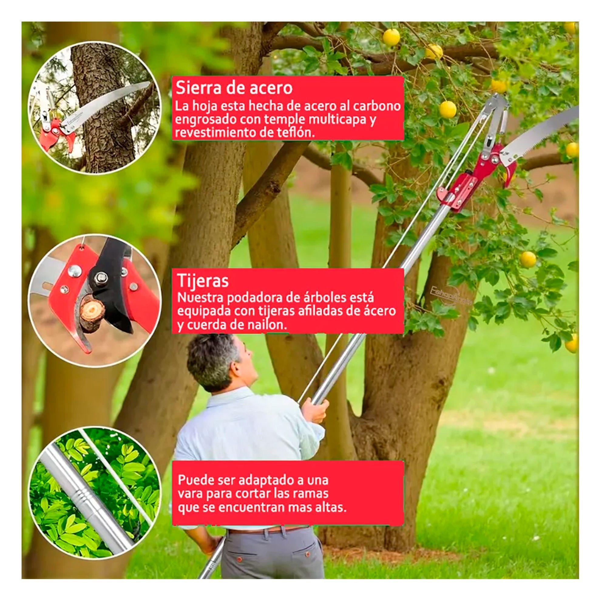 Tijera De Altura Sierra Jardinería Podadora Con Serrucho-5