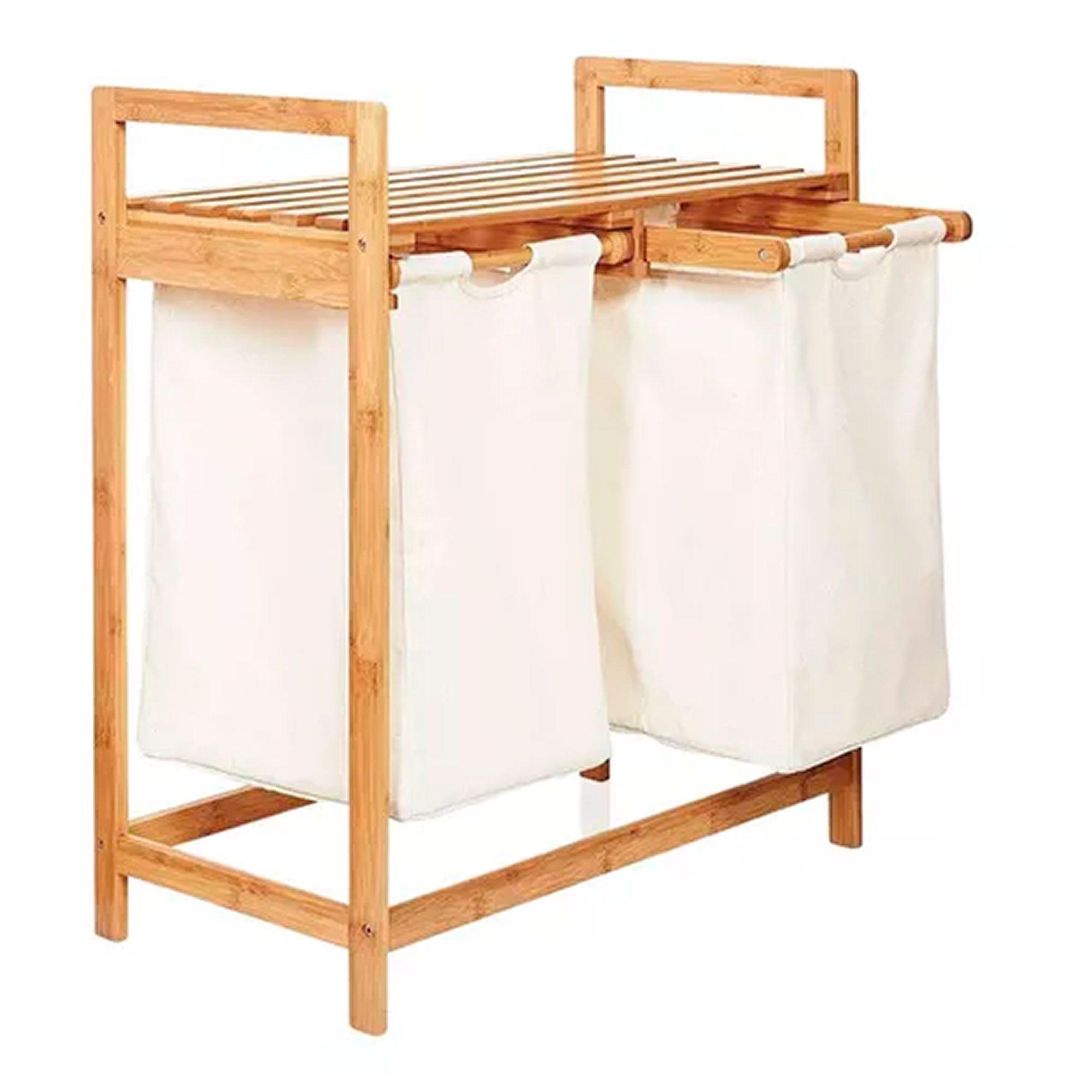 Cesta Canasto De Ropa Sucia Con Soporte De Bambu-0