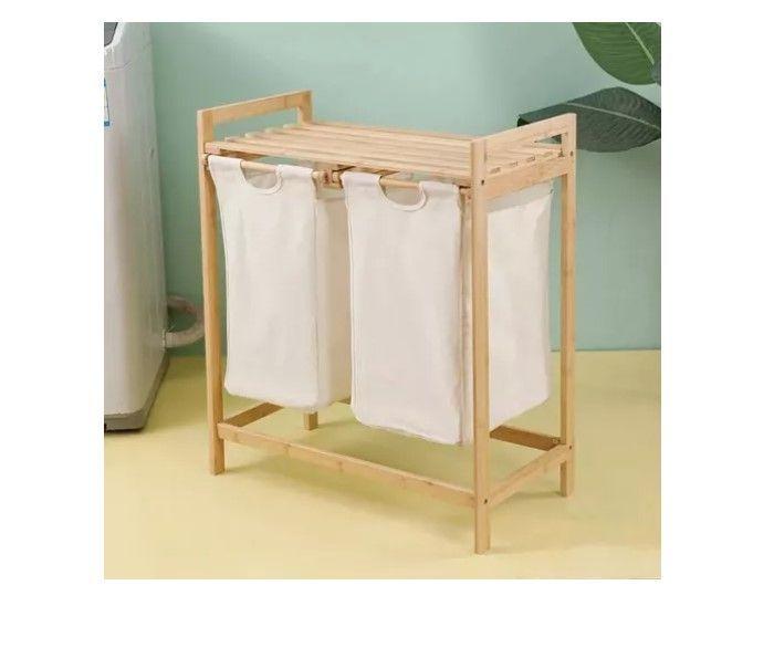 Cesta Canasto De Ropa Sucia Con Soporte De Bambu-4