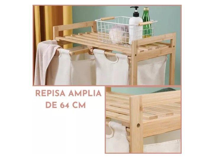 Cesta Canasto De Ropa Sucia Con Soporte De Bambu-5