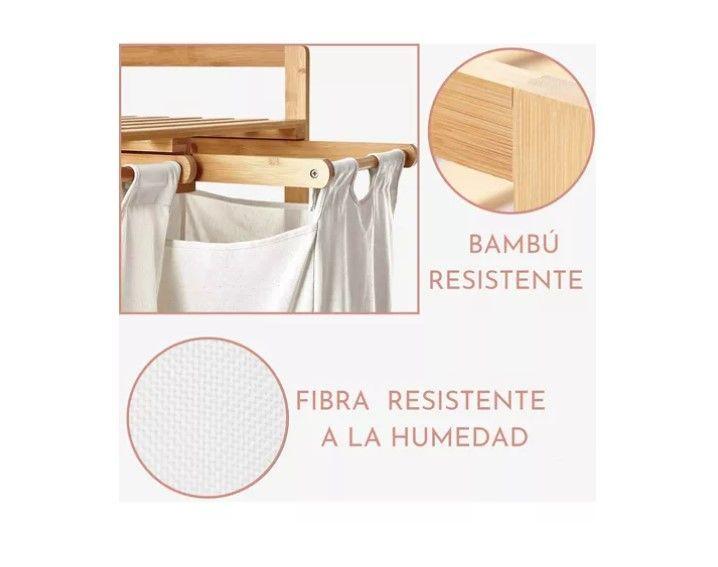 Cesta Canasto De Ropa Sucia Con Soporte De Bambu-6