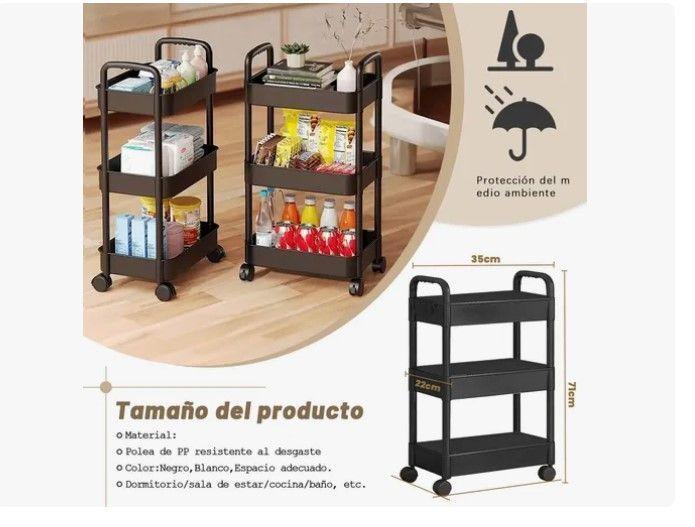 Carrito Organizador Con Ruedas  Multiuso 3 Niveles-3
