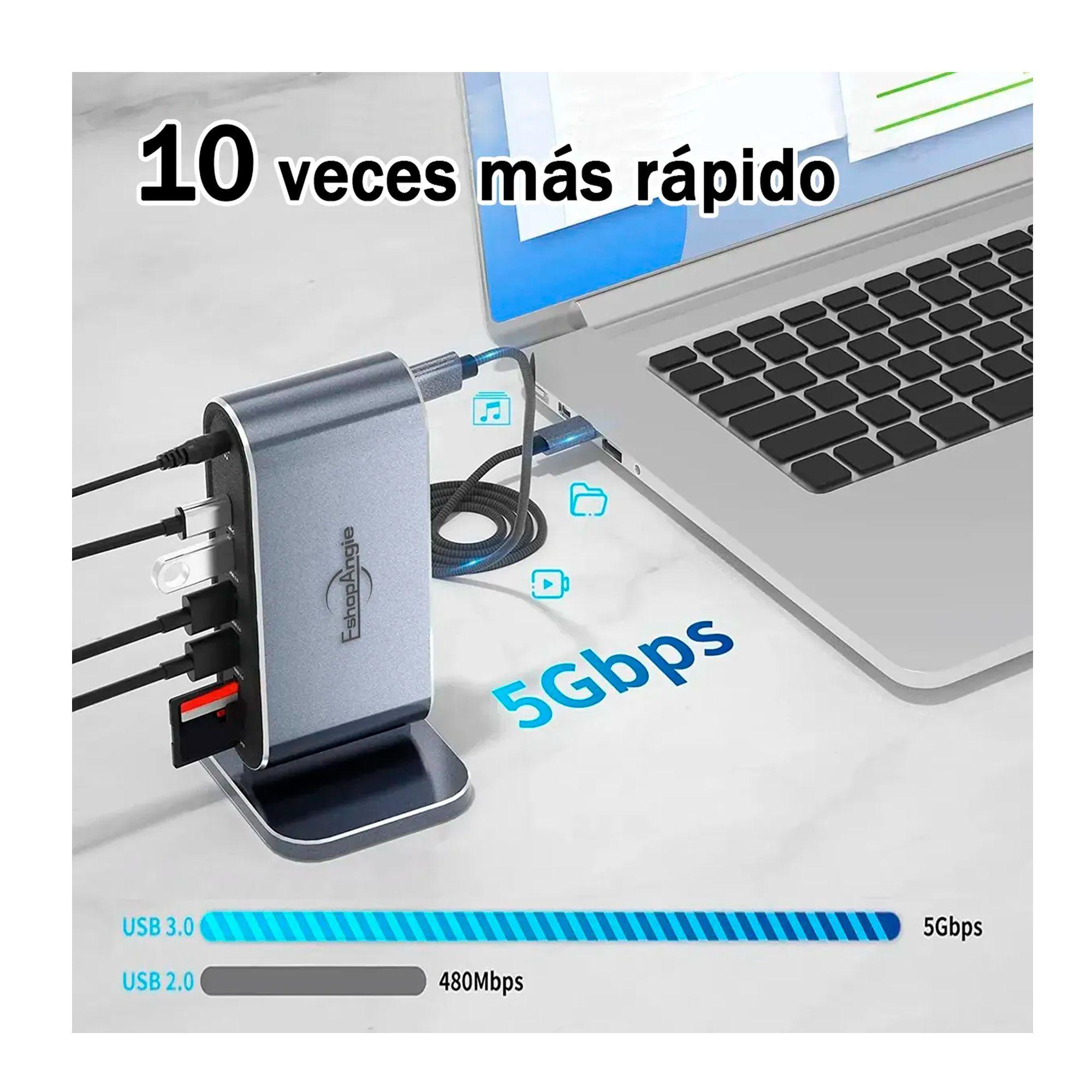 Adaptador Hub 4k Multipuerto 12 En 1 Usb c Hdmi Vga Sd tf-5