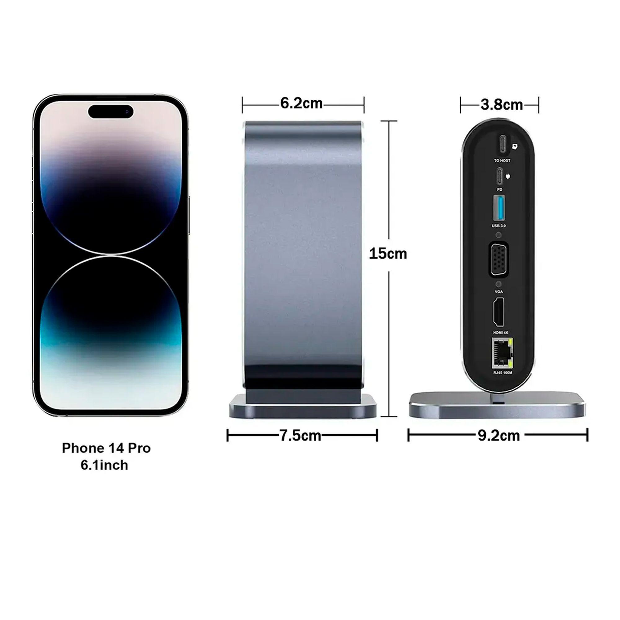 Adaptador Hub 4k Multipuerto 12 En 1 Usb c Hdmi Vga Sd tf-6