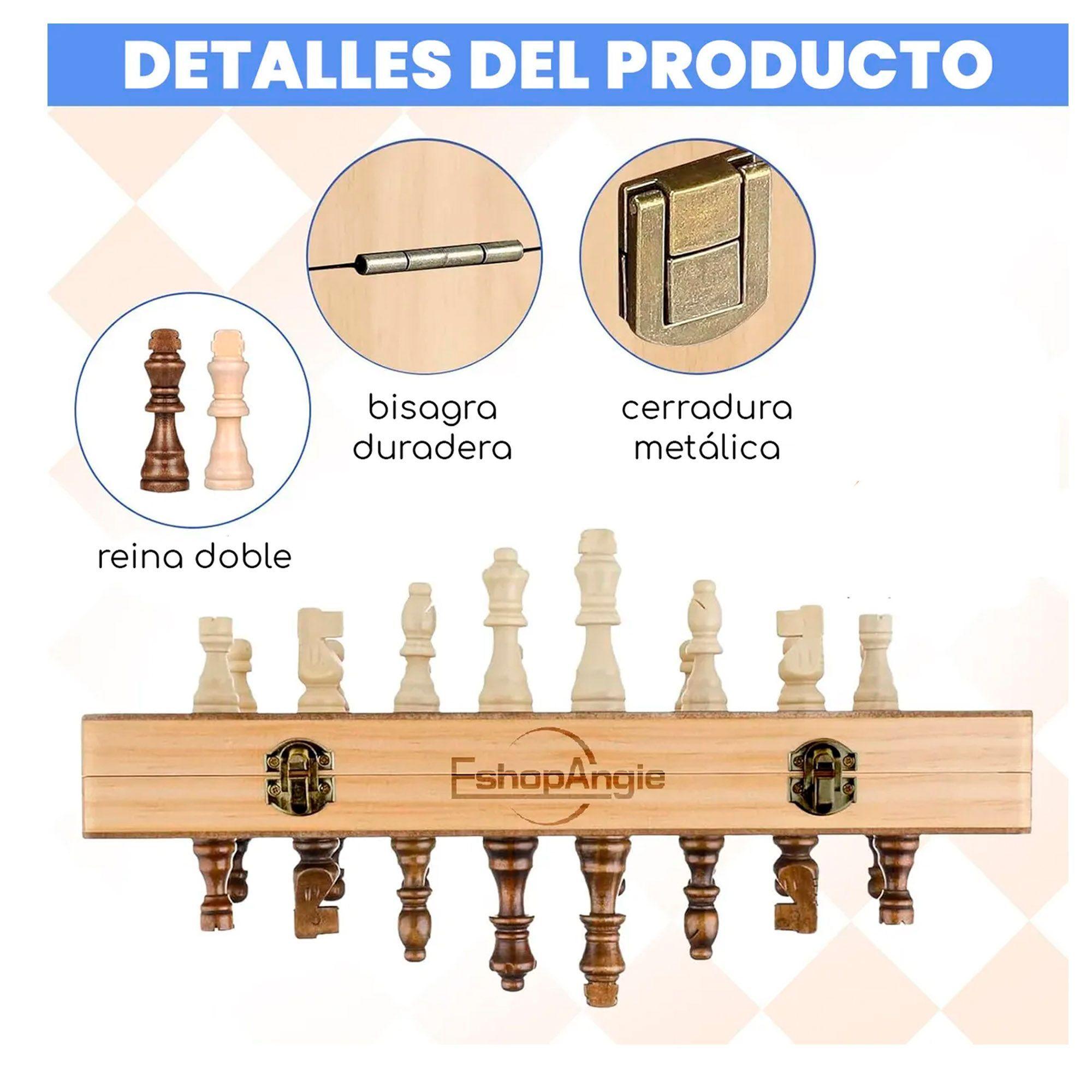 Tablero De Ajedrez Magnético De Madera 39x39cm-2