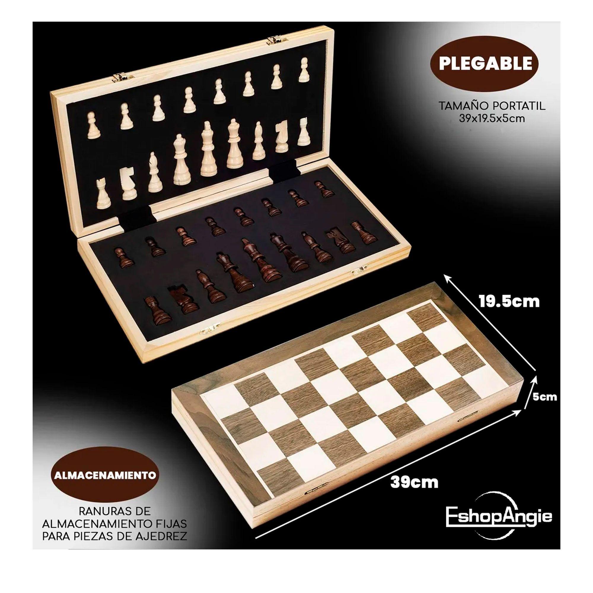 Tablero De Ajedrez Magnético De Madera 39x39cm-4
