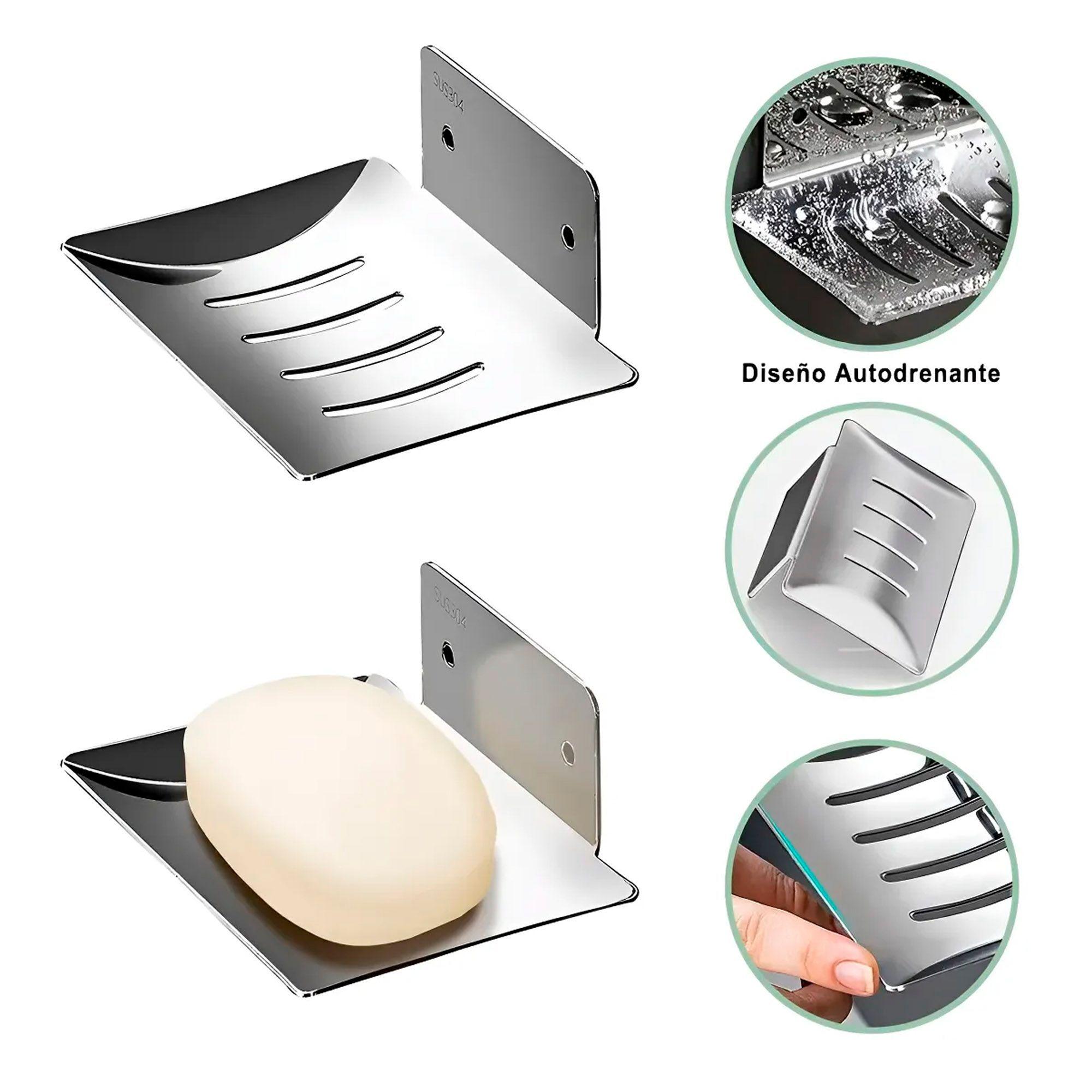 Juego Set 9 Accesorios Para Baño Acero Inoxidable Plateado-2