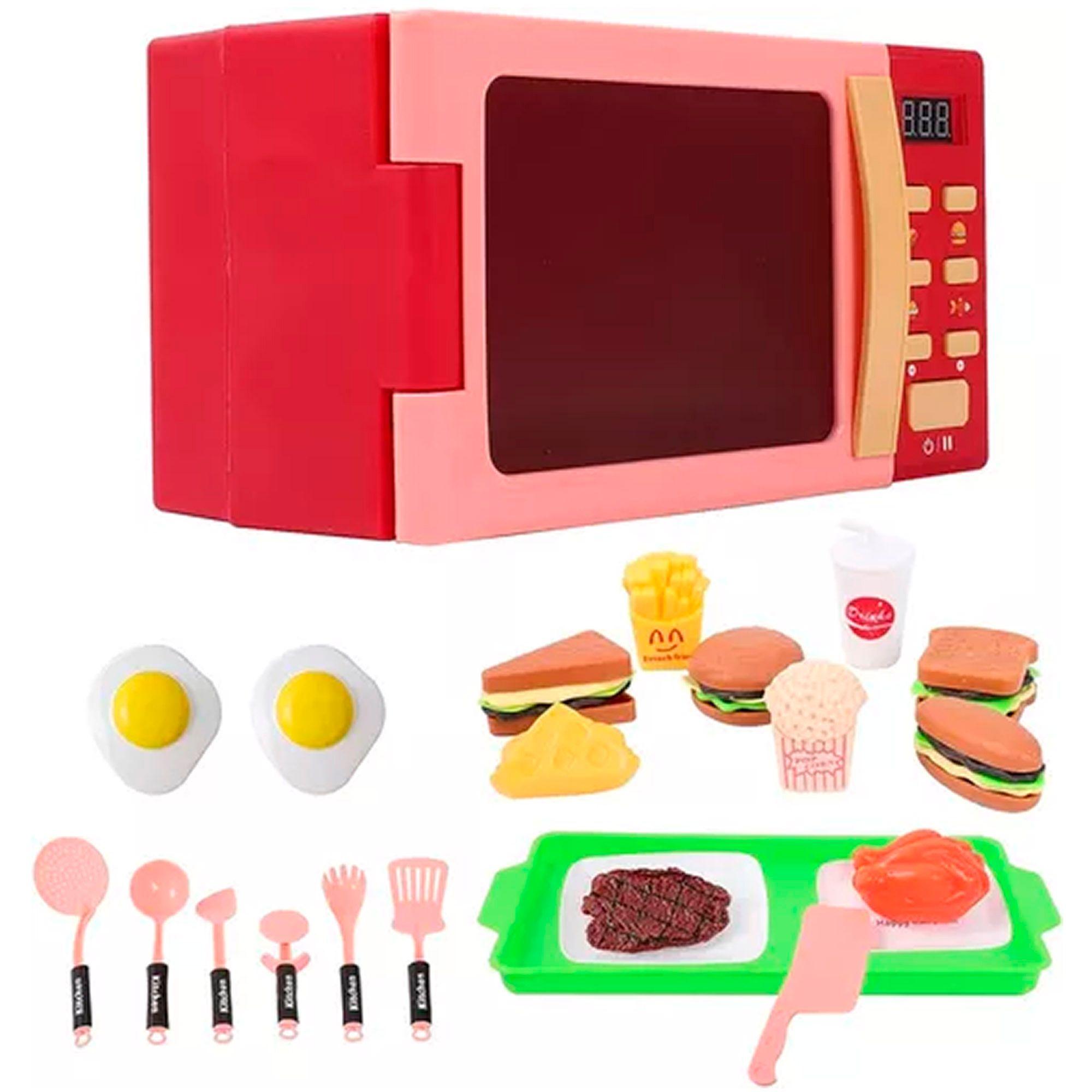 Horno Microondas De Juguete Más Accesorios Luz Y Sonido-0