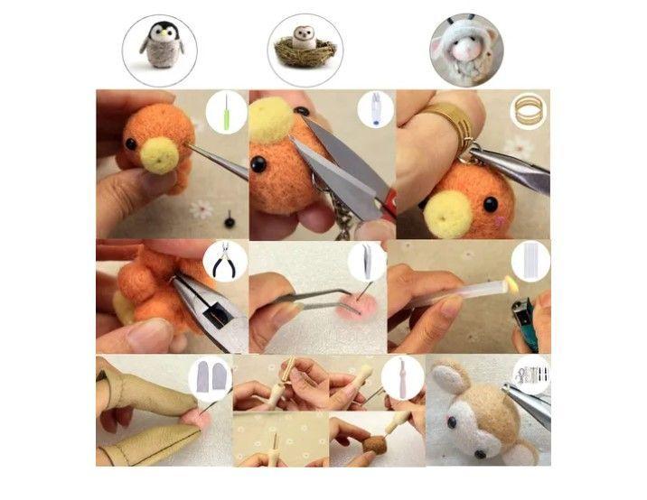 Kit 50 Vellón Lanas Fieltro Agujas Needle Felting Accesorios-6