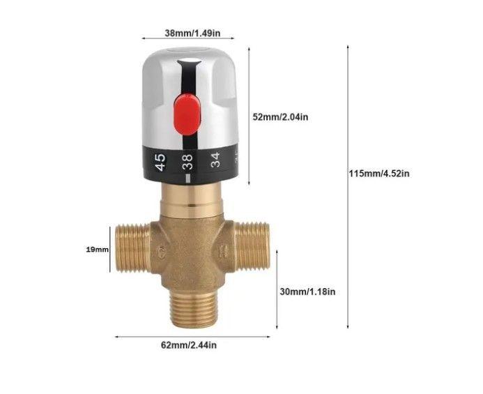 Válvula Mezcladora Termostática Ajustable 3 Baño Latón Agua-4