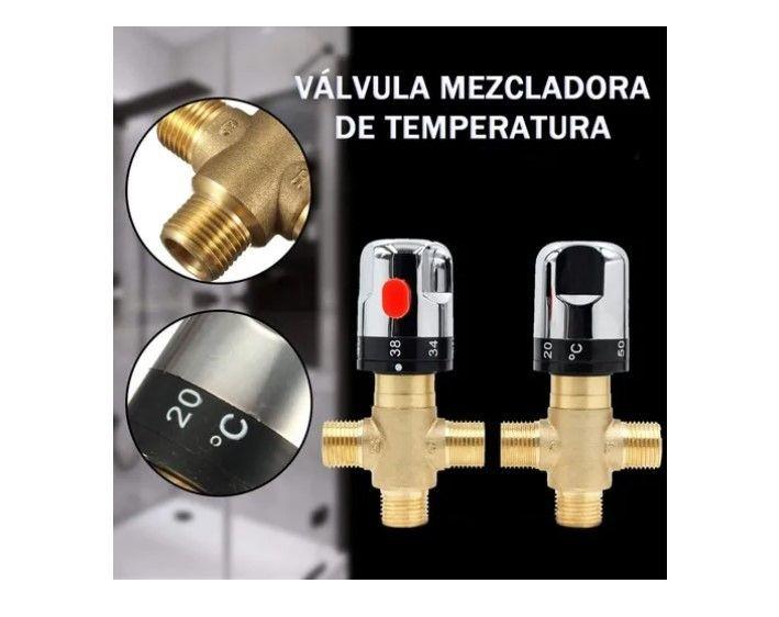 Válvula Mezcladora Termostática Ajustable 3 Baño Latón Agua-5