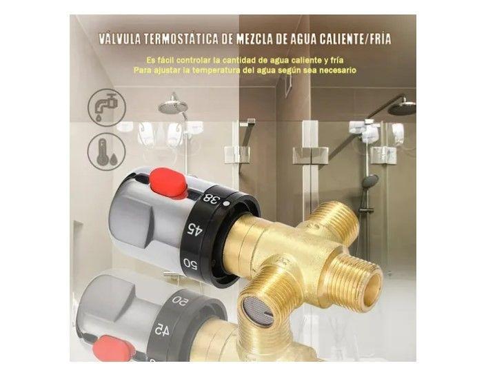 Válvula Mezcladora Termostática Ajustable 3 Baño Latón Agua-6