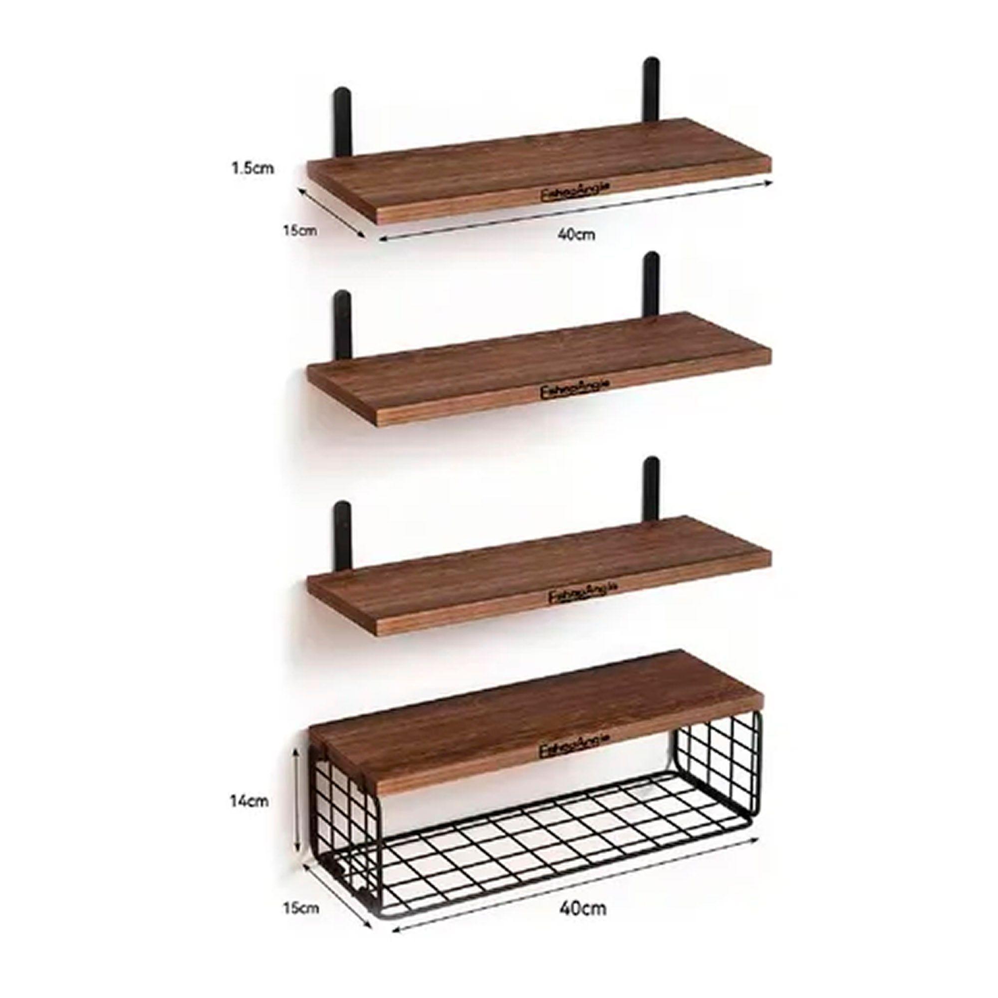 Repisas Estantes Flotantes De Madera Modernas Marrón-2