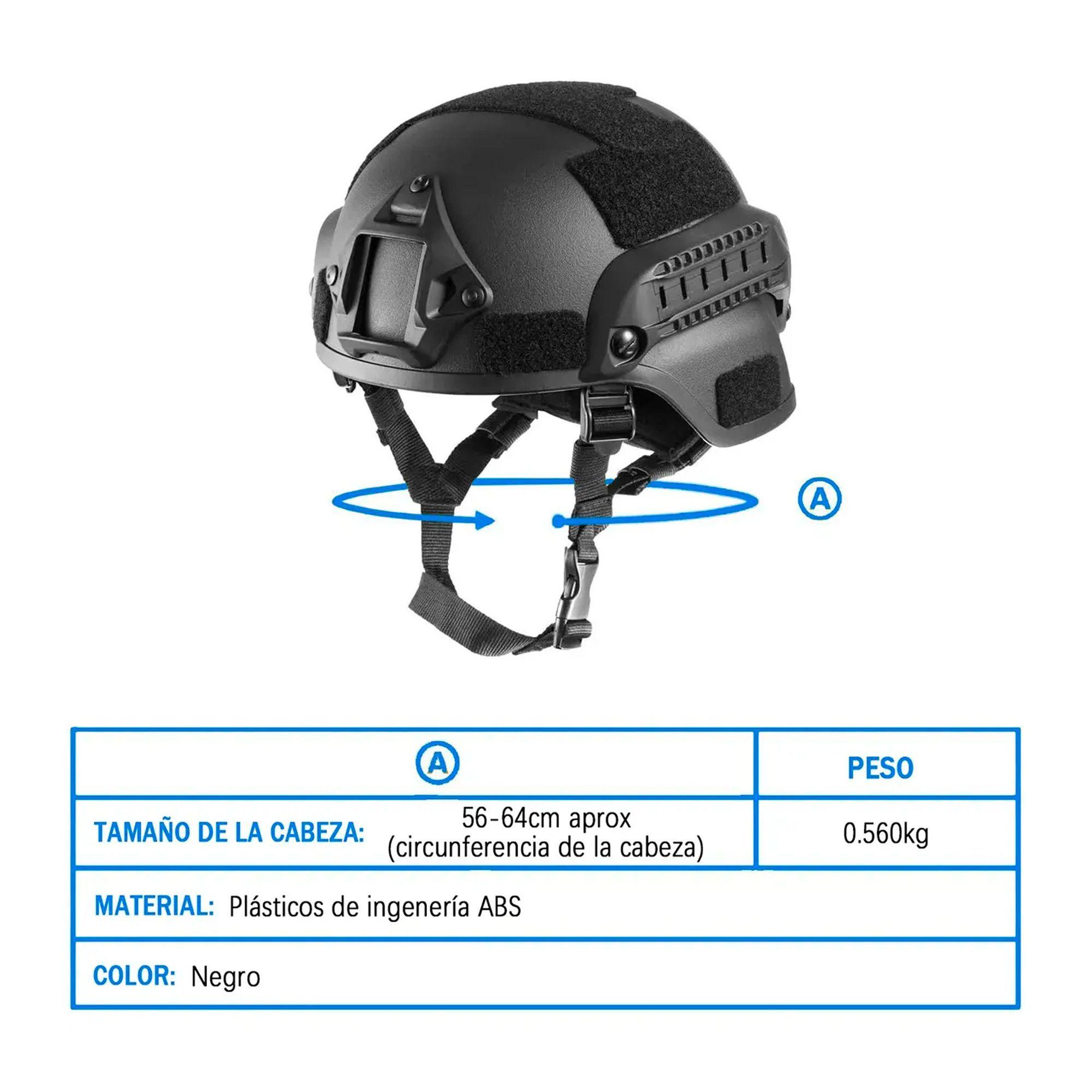 Casco Tactico Airsoft Paintball Militar Con Rieles Velcro-6