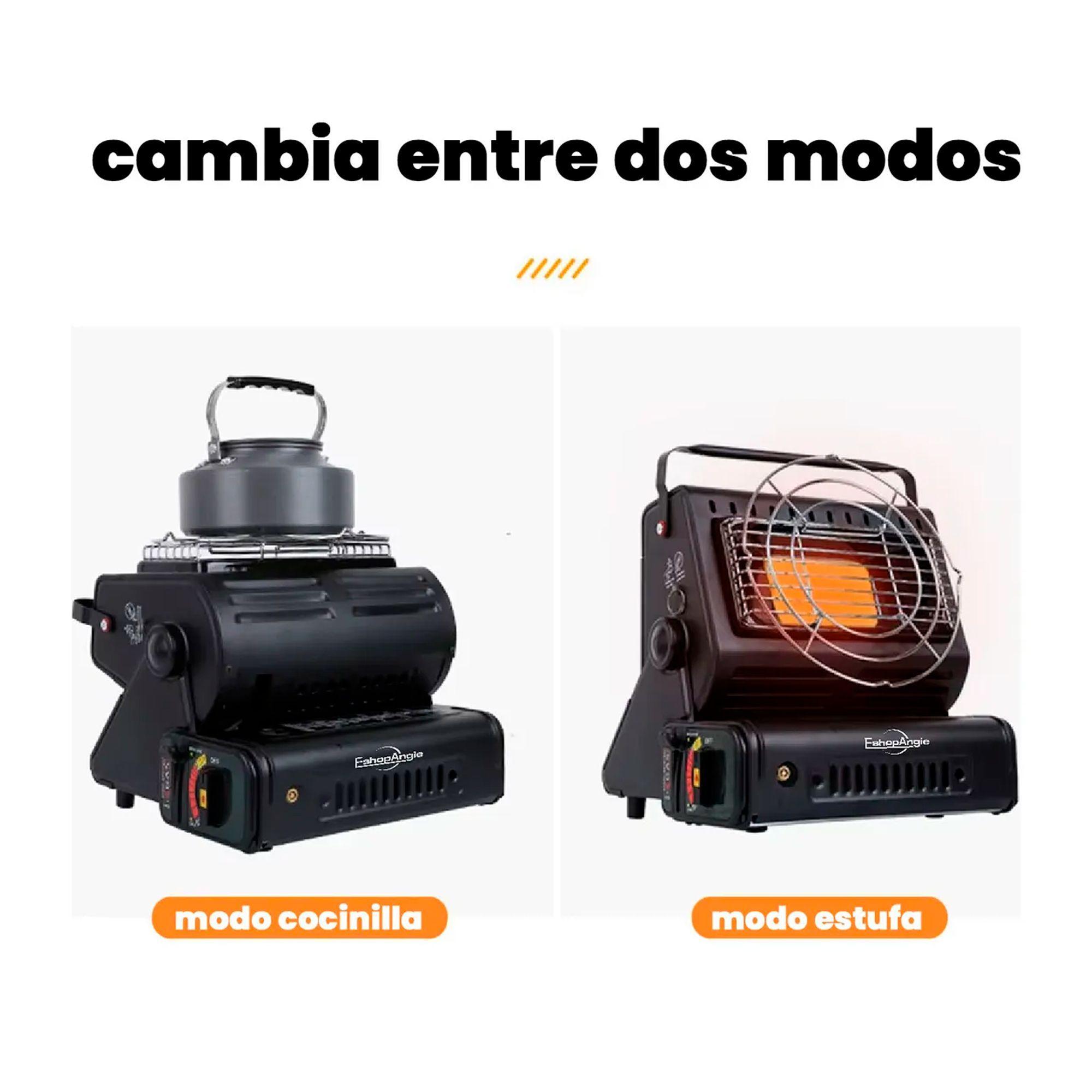 Calefactor Cocinilla Gas Hibrida 2 En 1 Portatil Camping-3