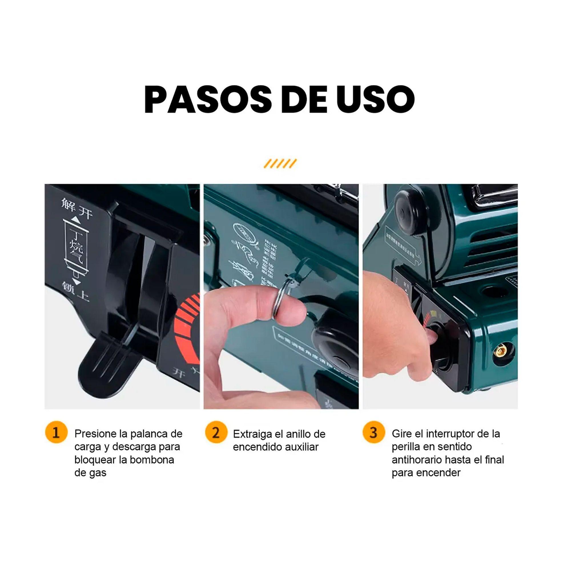 Calefactor Cocinilla Gas Hibrida 2 En 1 Portatil Camping-4