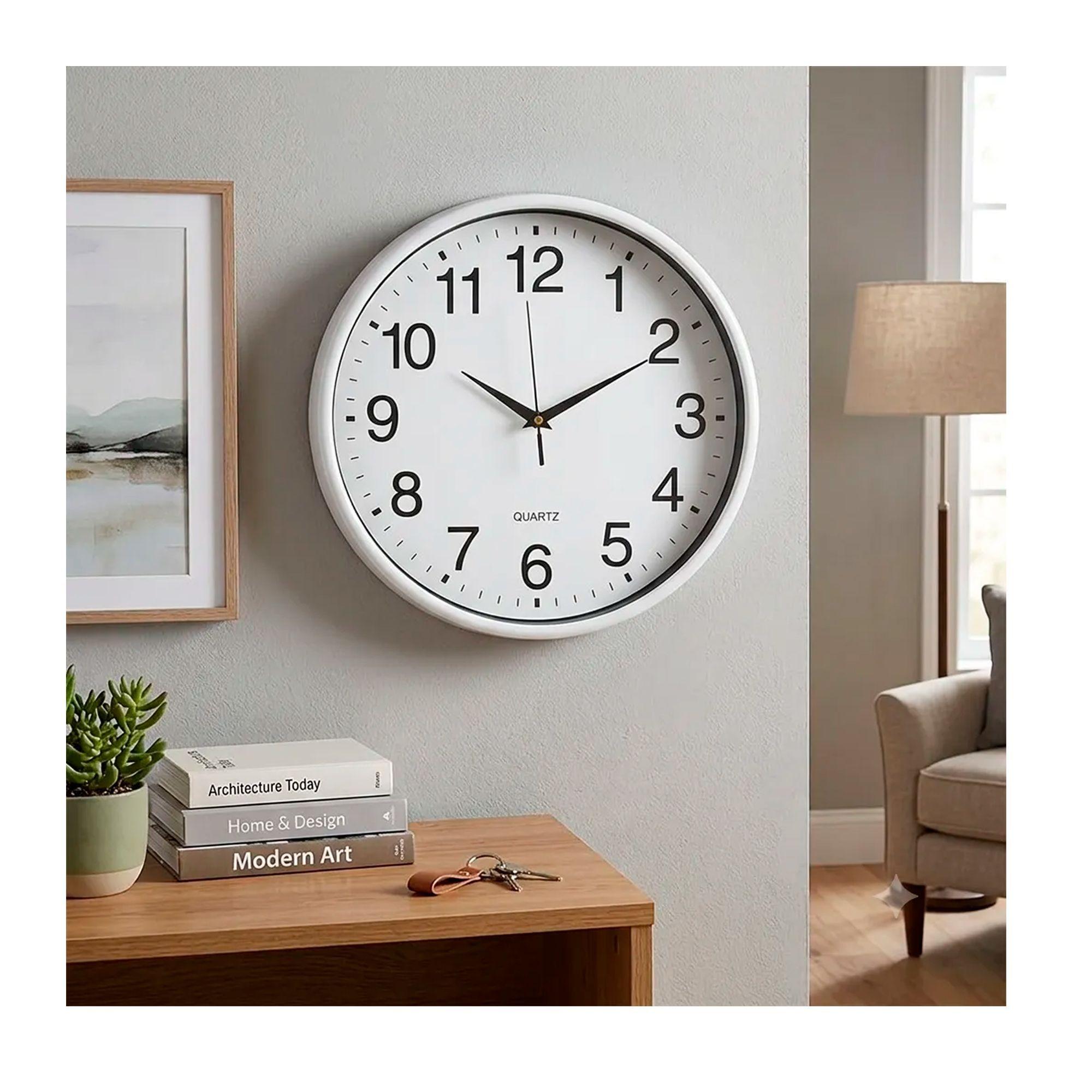 Reloj De Pared Silencioso Grandes Numeros 30cm Sala Cocina-3