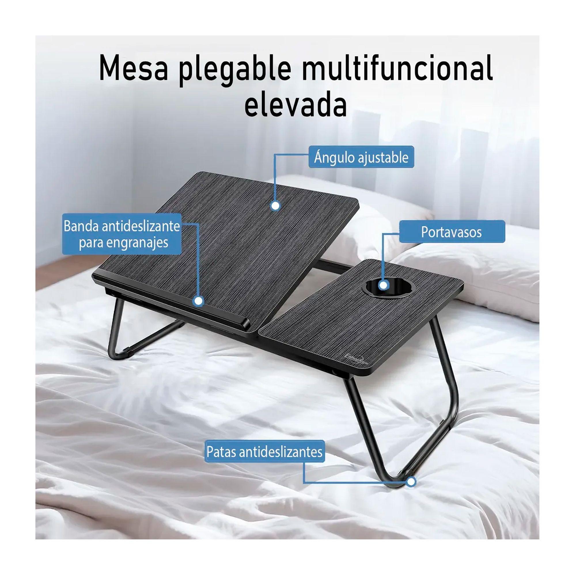 Mesa Para Laptop Plegable Portatil Ajustable Con Posavasos-3