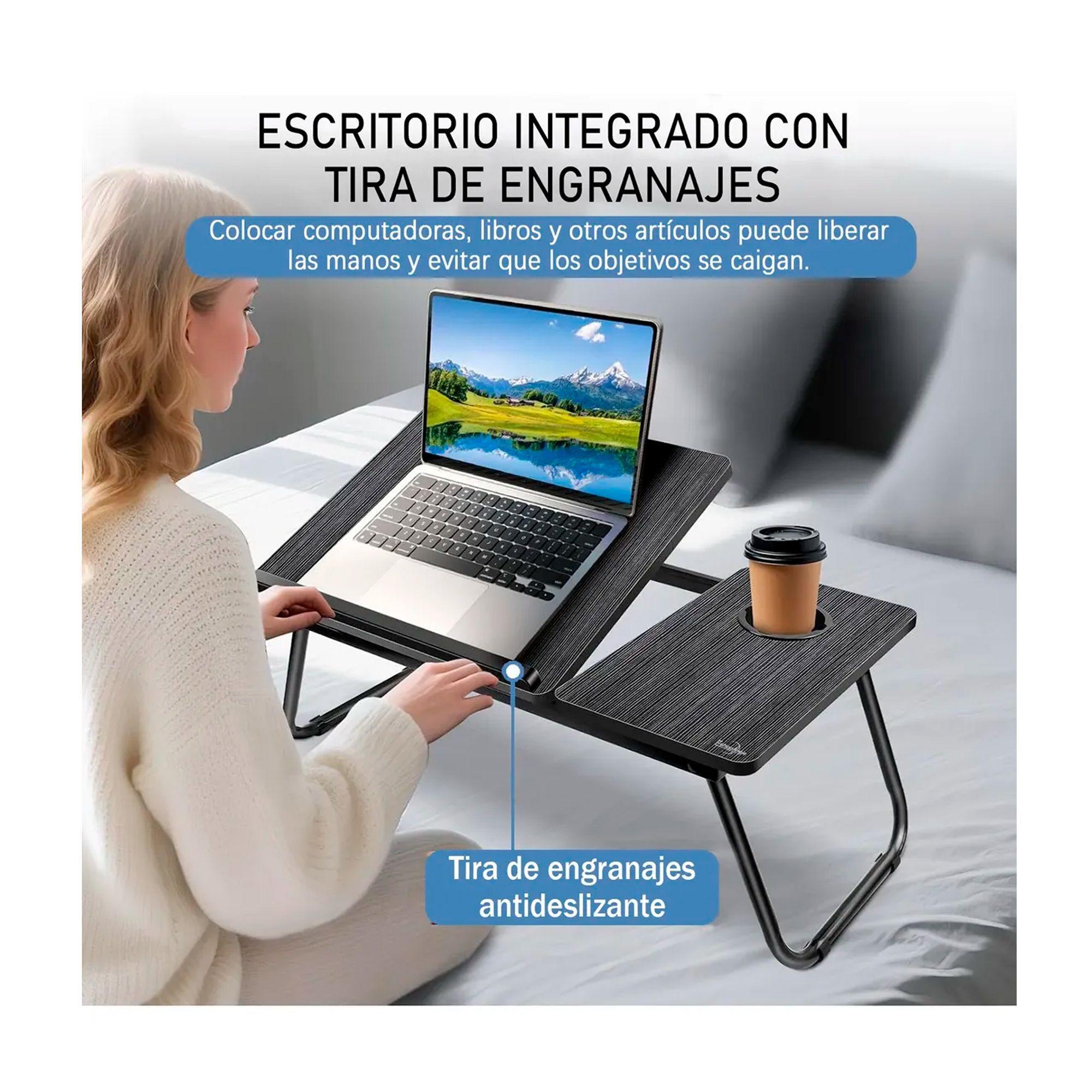 Mesa Para Laptop Plegable Portatil Ajustable Con Posavasos-4