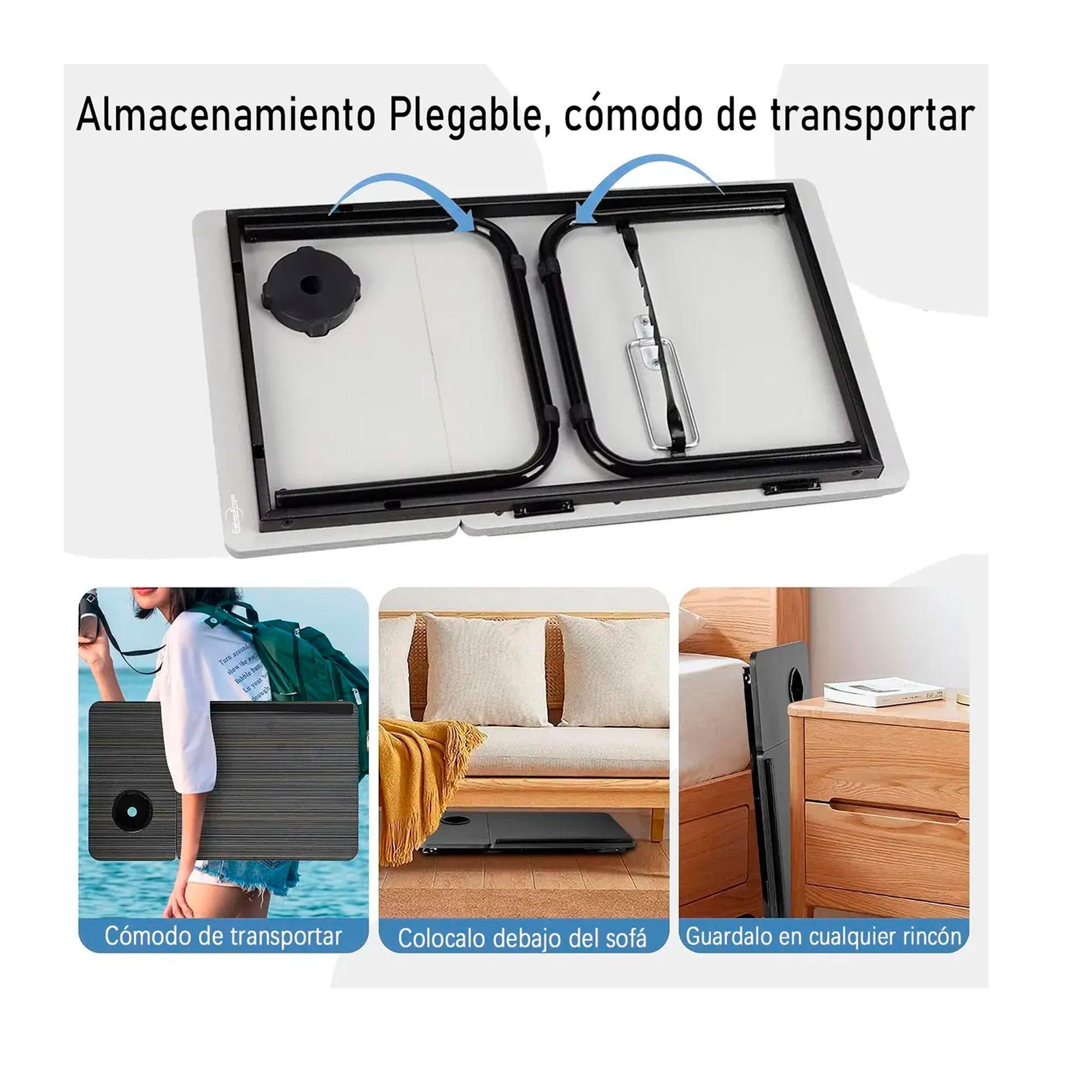Mesa Para Laptop Plegable Portatil Ajustable Con Posavasos-5