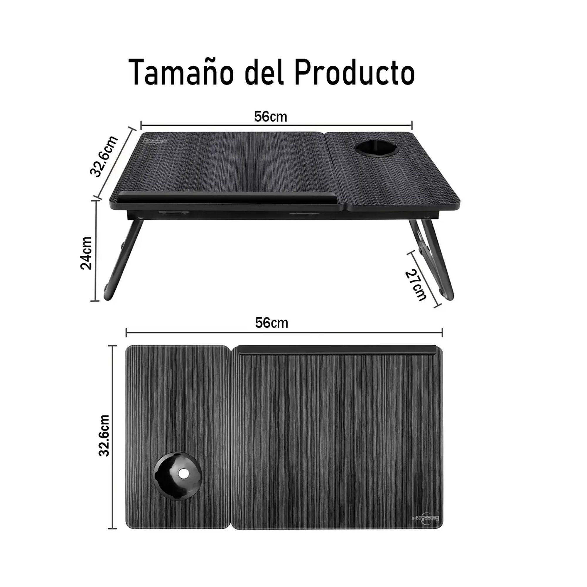 Mesa Para Laptop Plegable Portatil Ajustable Con Posavasos-7
