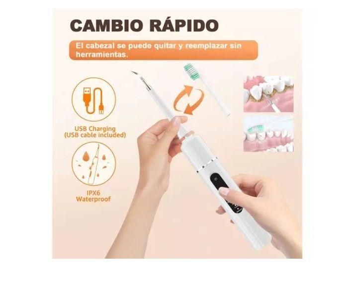 Kit Cepillo Limpiador Dental Eléctrico Ultrasónico Removedor-3