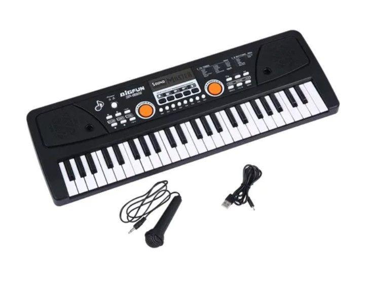 Piano Teclado Musical Eléctrico De 49 Teclas + Micrófono-4