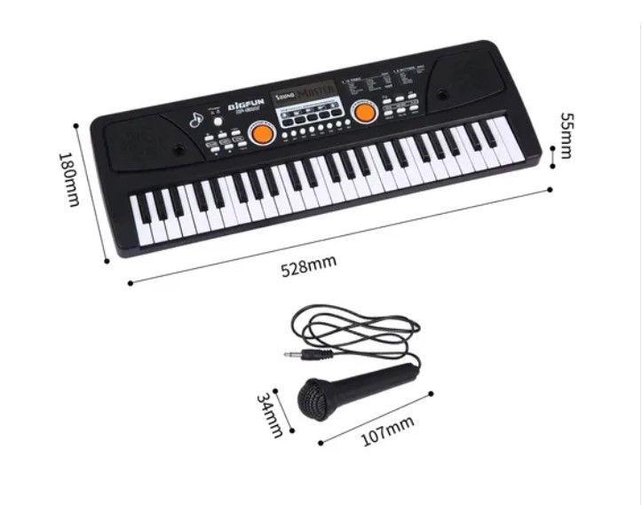 Piano Teclado Musical Eléctrico De 49 Teclas + Micrófono-5