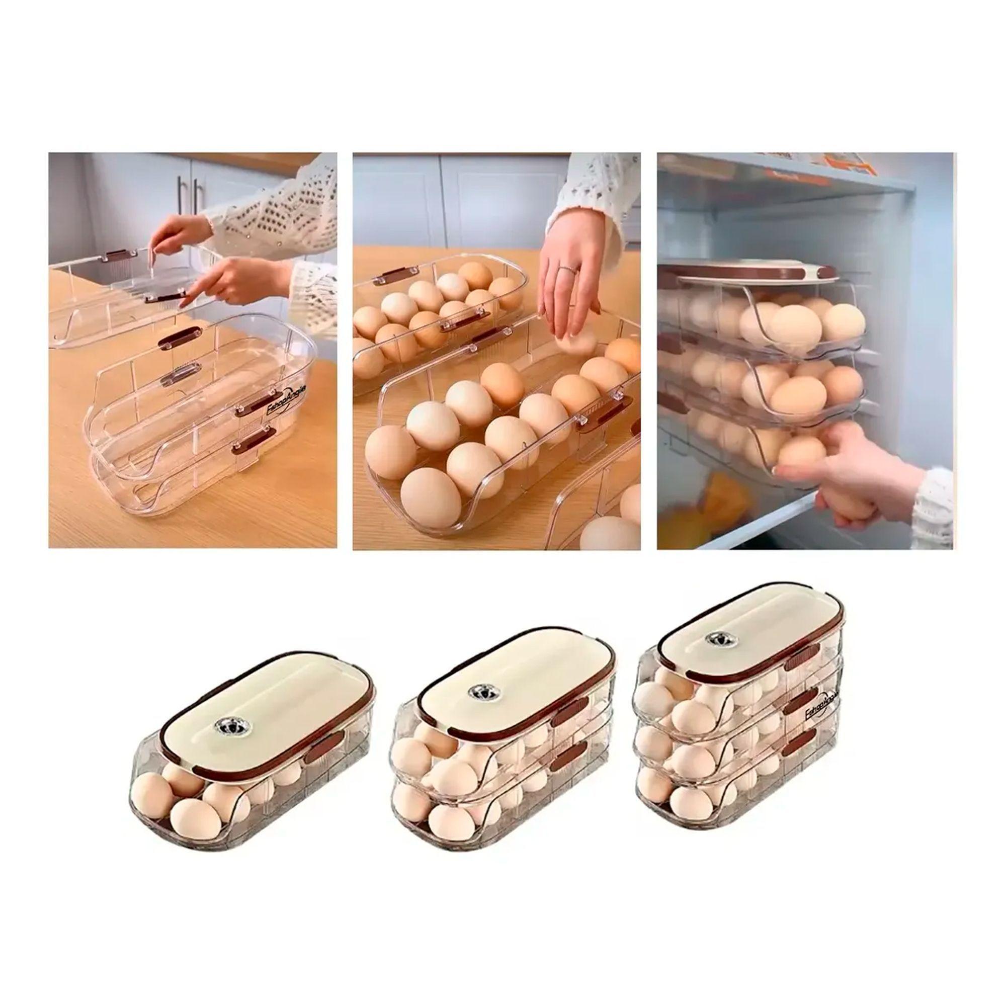 Organizador De Huevo Automatico 3 Niveles Dispensador Nevera-3
