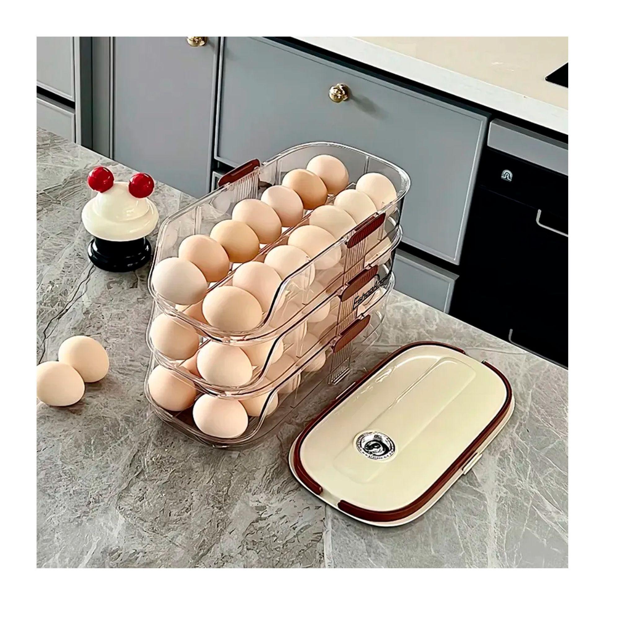 Organizador De Huevo Automatico 3 Niveles Dispensador Nevera-6