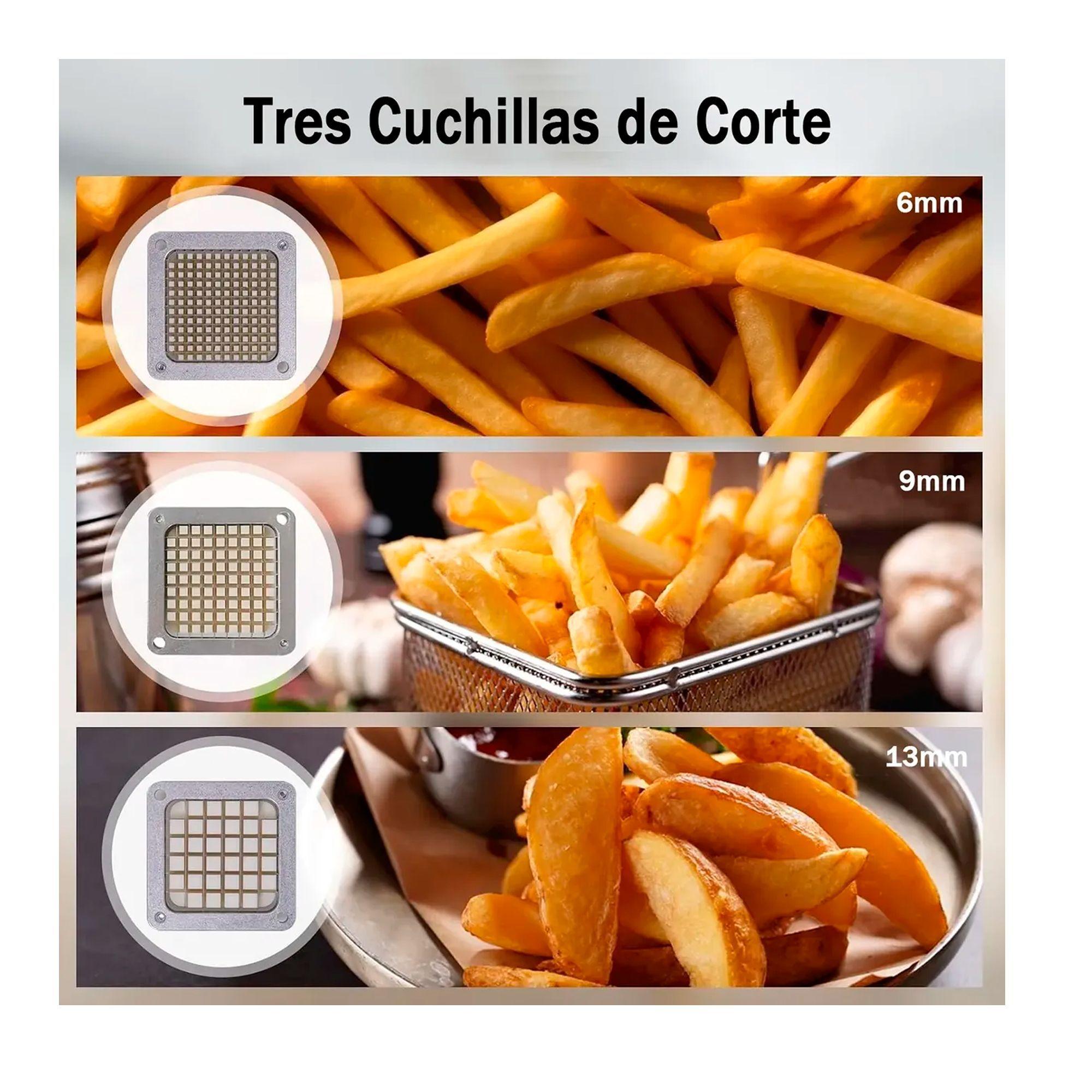 Cortadora De Papas Manual Picadora De Bastones 3 Cuchillas-2