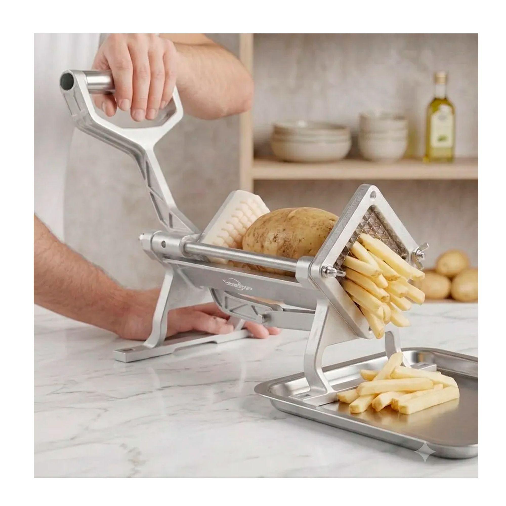 Cortadora De Papas Manual Picadora De Bastones 3 Cuchillas-5