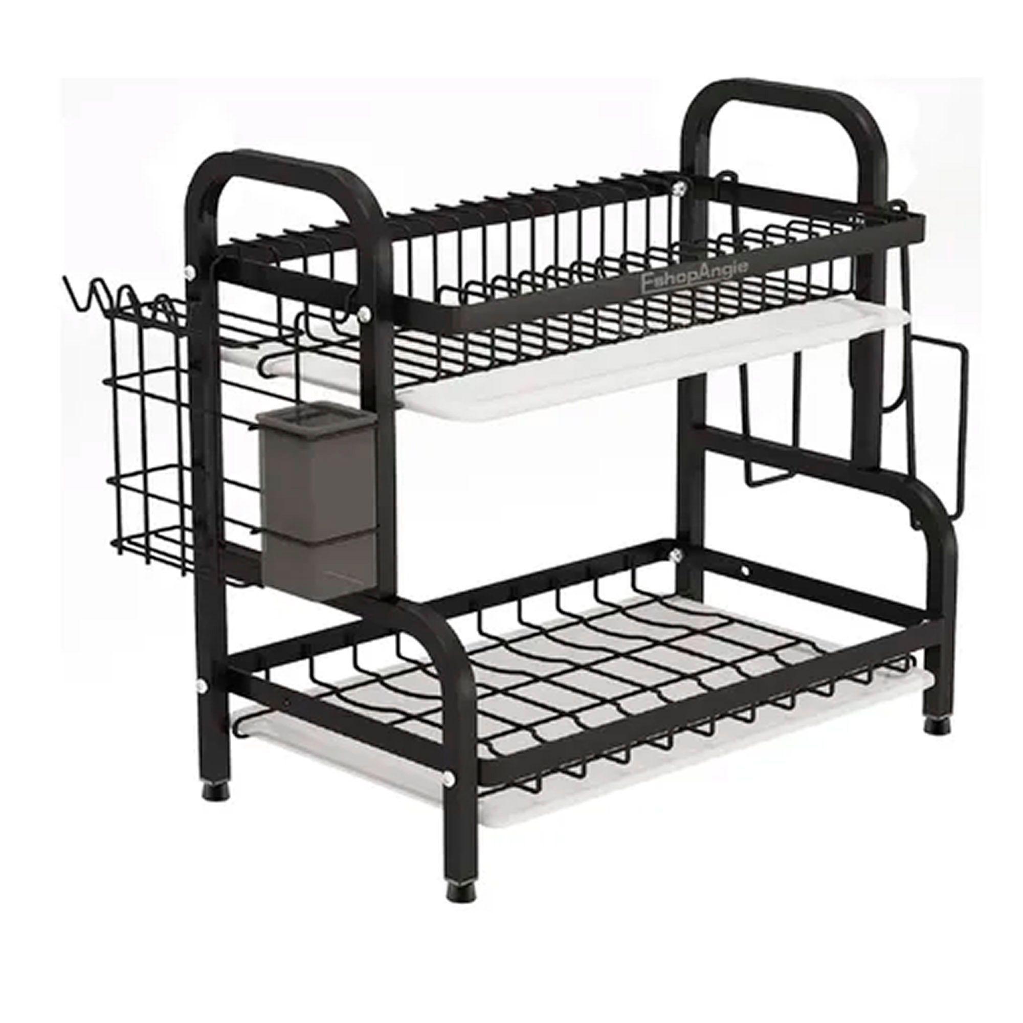 Secador Escurridor De Platos 2 Niveles Negro-0