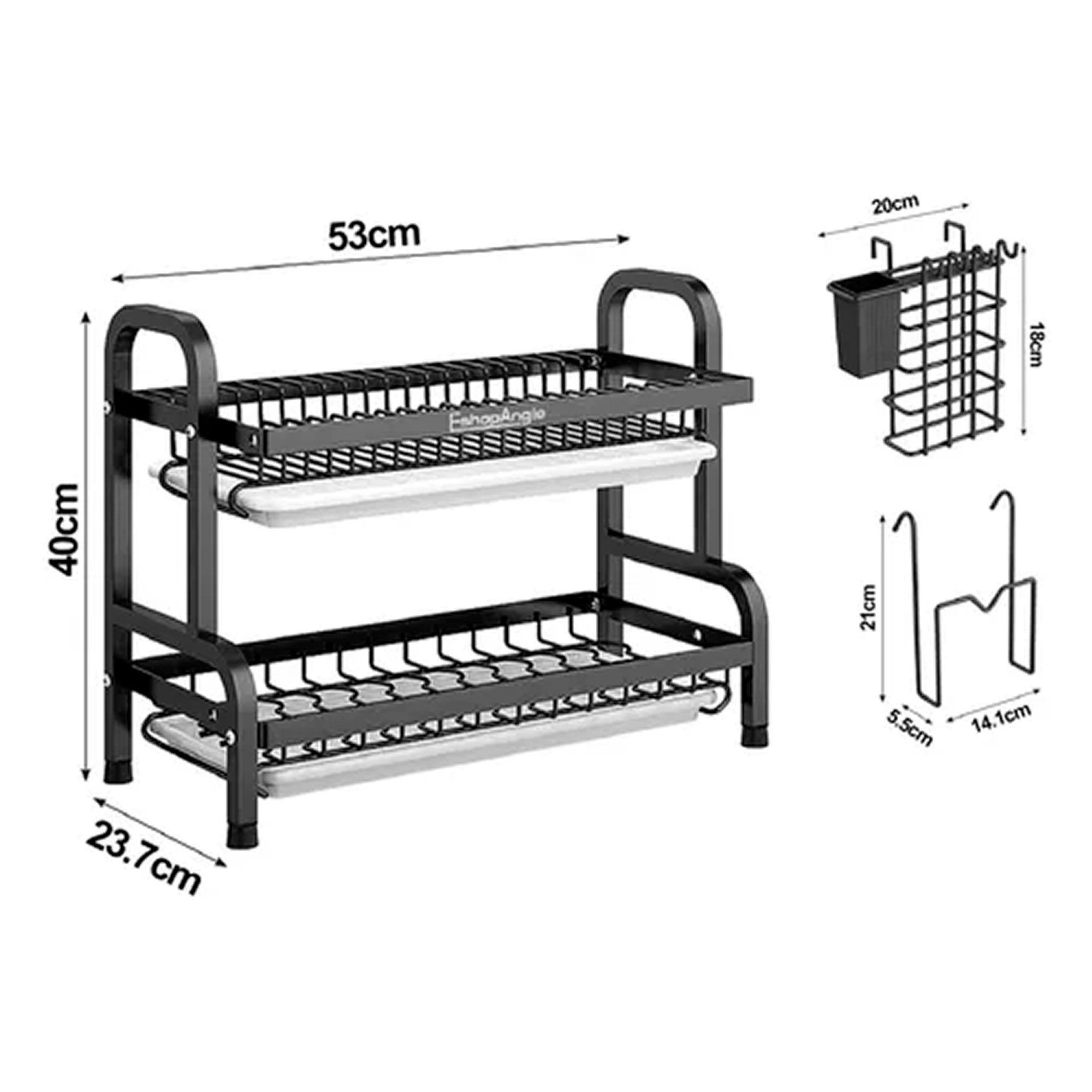 Secador Escurridor De Platos 2 Niveles Negro-2