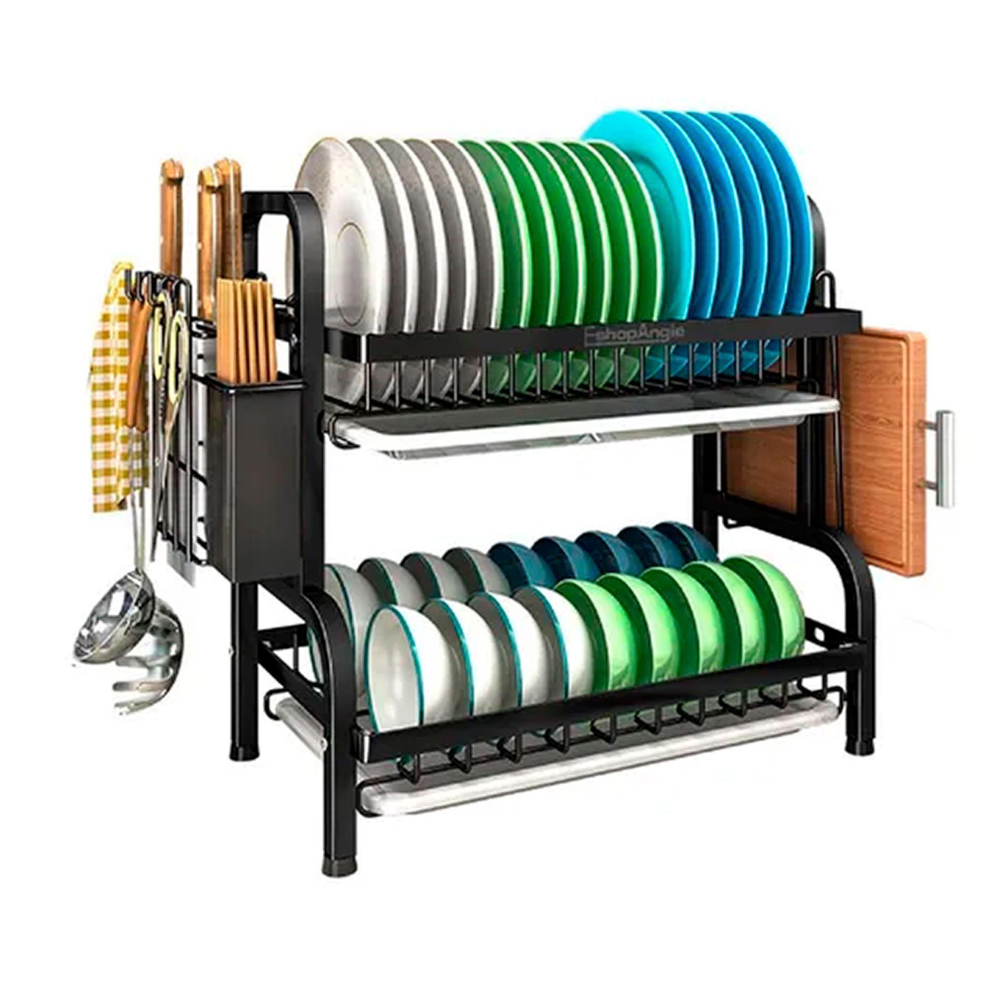 Secador Escurridor De Platos 2 Niveles Negro-3