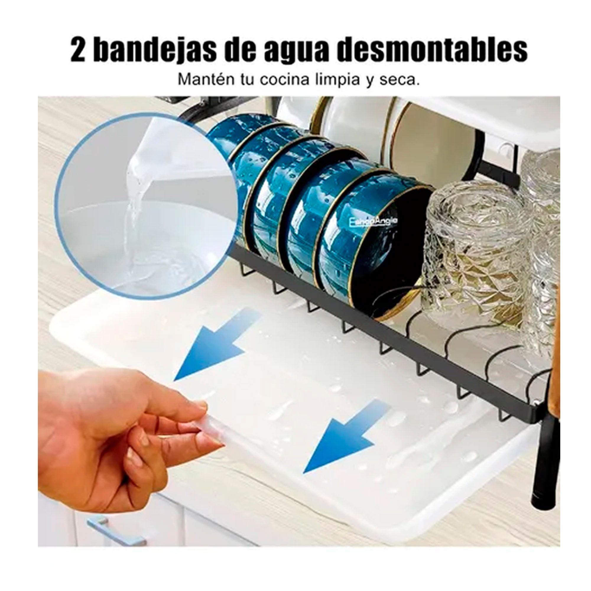 Secador Escurridor De Platos 2 Niveles Negro-5