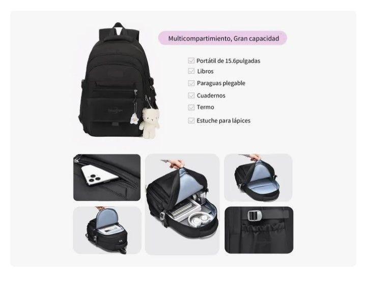 Mochila Urbana Escolar Para Viaje Bolsa Notebook Antirrobo-2