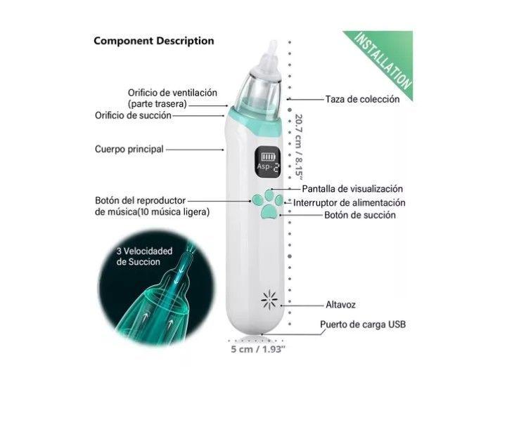 Aspirador Nasal Para Bebe Saca Mocos Electrico Limpiador-6