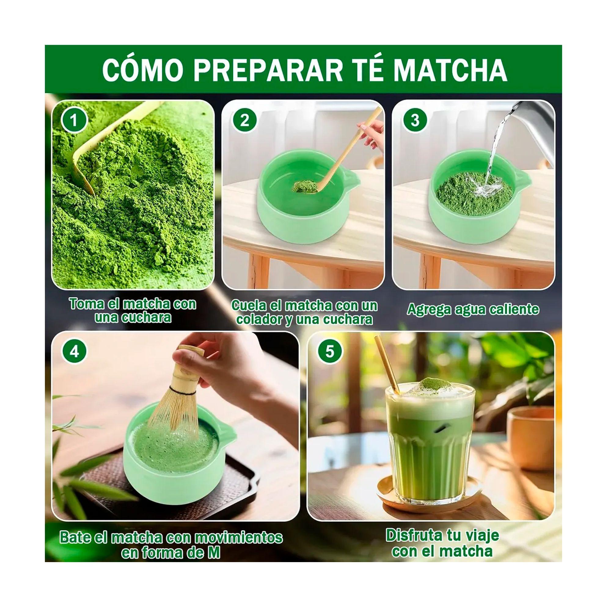 Juego De Te Matcha Japones Set Batidor Chasen Cucharas Bambu-4