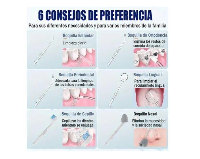 Irrigador Dental Recargable Limpieza Bucal Con Accesorios-2