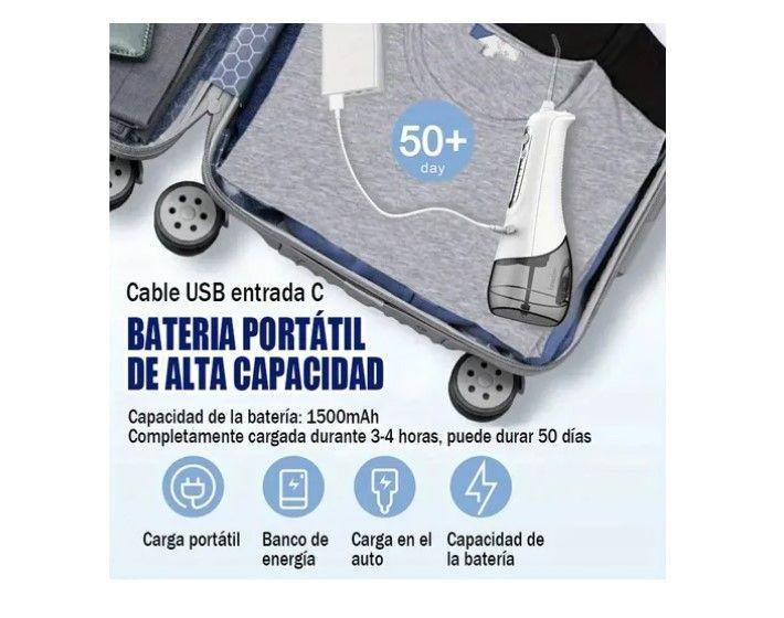 Irrigador Dental Recargable Limpieza Bucal Con Accesorios-5