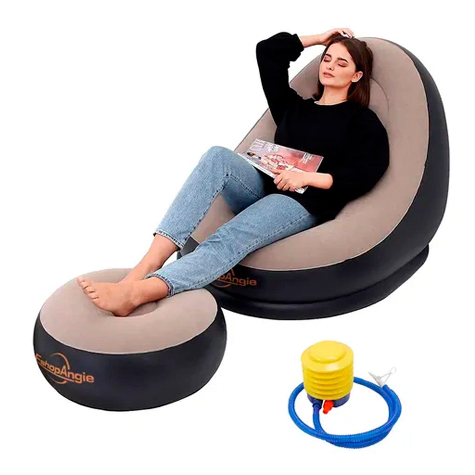 Sofá Tumbona Inflable Puff Inflable Reposa Pies + Inflador-0