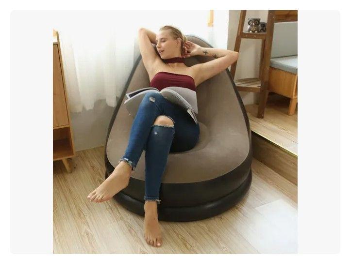 Sofá Tumbona Inflable Puff Inflable Reposa Pies + Inflador-5