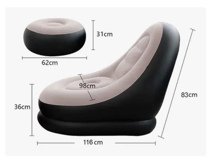 Sofá Tumbona Inflable Puff Inflable Reposa Pies + Inflador-6