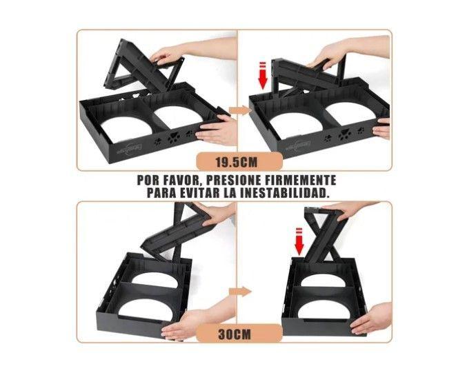Comedero-bebedero Para Perros Altura Ajustable - Plato Acero-6