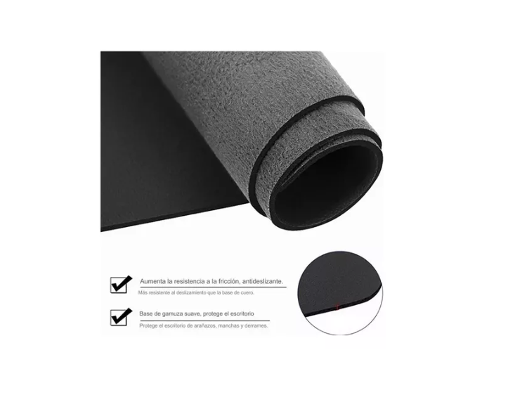 Mouse Pad Alfombrilla Protector Antideslizante 80x40 Negro-3