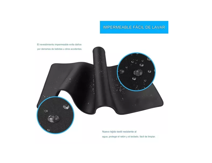Mouse Pad Alfombrilla Protector Antideslizante 80x40 Negro-5