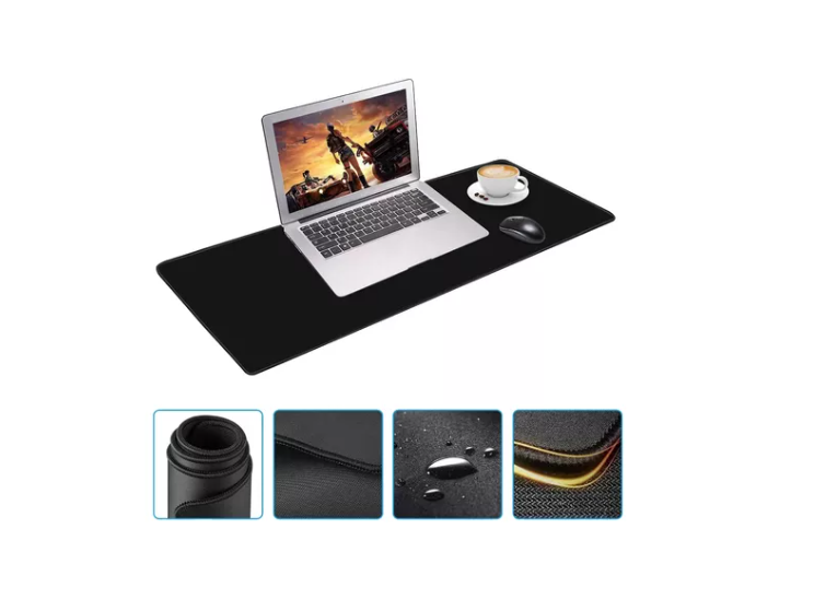 Mouse Pad Alfombrilla Protector Antideslizante 80x40 Negro-6
